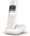 As690 Telephone Portable Sans Fil Avec Mains Libres Haute Qualite,Clavier Eclaire Et Grand Ecran,Noir List,Liste D'Appels Frets,Recettes Et Perse,Blanc[Version Italien]