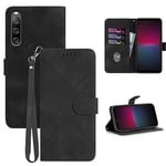 GOTOURED for Sony Xperia 10 V Case/Xperia 10 V Case Wallet,Card Holder Leather Stand,Wrist Strap,Magnetic Closure,Shockproof Protective Flip Cases Cover for Sony Xperia 10 V 2023 (Black)