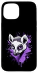 iPhone 15 Lemur in Purple and White Case