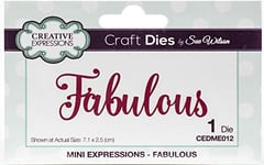 Sue Wilson Mini Expressions Fabulous Die Set, Metal, Silver, 15 x 3.5 x 0.6 cm