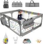 Baby Playpen with Mat 190×150Cm,Extra Large Playpen for Babies