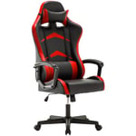 IntimaTe WM Heart Chaise Gaming Ergonomique, Fauteuil de Bureau Pivotant, Dossier Haut, Racing Siege Gamer avec Appui-tête et Soutien Lombaire Ajustables, 52 x 58 x 130cm (Rouge)