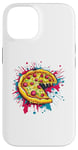 Coque pour iPhone 14 Tranche de pizza colorée Explosion Art Fun