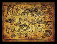 The Legend of Zelda - poster encadré Hyrule Map (30 x 40 cm) - Pyramid