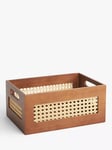 John Lewis Rattan and Bamboo Open Top Storage Box, Cherry Wood