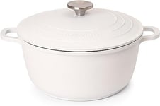 Non Stick Deep Aluminium Cream Dutch Oven Induction Cooking Pot - 4L - By Nuovva