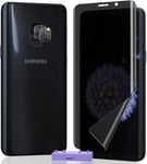 Protection D'écran Pour Samsung Galaxy S9, Film De Protection Protege Ecran Anti Espion Non-Verre 1 Pièces Et Verre Protection D'objectif 2 Pièces. Privacy Film Tpu Pour Samsung Galaxy S9