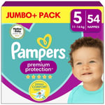 Pampers Baby Size 5 Nappy 11-16Kg Premium Protection Soft Jumbo+ Pack 54 Nappies