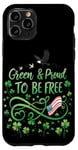 Coque pour iPhone 11 Pro Vert et fier d'être libre - La fierté libérale de la Saint-Patrick