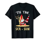 Tis The Sea Sun Santa Beach Summer Xmas In July Summer T-Shirt