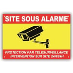 PANNEAU ALARME VIDEO SURVEILLANCE 300 x 200 mm PVC + 4 trous - PROTECTION PAR TELESURVEILLANCE - INTERVENTION SUR SITE 24H/24H - CRJ