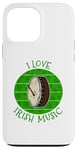 Coque pour iPhone 13 Pro Max Bodhran de la Saint-Patrick, musique irlandaise