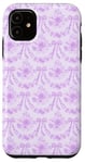 Coque pour iPhone 11 Coquette Mauve Fleurs et Nœuds Esthétique Motif Floral