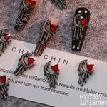 5 st Nail Art Charm 3D Skull fluga Cross Love Retro Nail Drill J 5Pcs