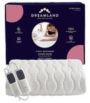 Dreamland King Size Cosy Dreamer Superior Cotton Mattress Warmer (Intelliheat Plus Fast Heat, 150 x 160 cm, Machine washable, 2 Detachable Control, 6 Temperature Settings, 1-3-9 Hour Auto Timer)