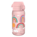 Ion8 Gourde Enfant, 350ml, Anti-Fuite, Facile à Ouvrir, Verrouillage Sécurisé, Lavable en Lave-Vaisselle, Sans BPA, Poignée de Transport, Facile à Nettoyer, Carbone Neutre, Motif Arcs en ciel