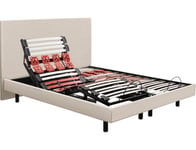 Sommier 2 x 90 x 200 Escapade Relax 1820D + Tête de lit lin