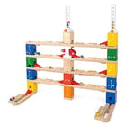 Hape Circuit à Billes Kit de Codage de Base Quadrilla - Super Kit de 90 Pièces, 40 Billes et 30 Cartes de Défis - Jeu de Construction en Bois STEAM pour La Réflexion et la Motricité - 6 ans et Plus