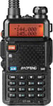 GT-5R Talkie-walkie amélioré Double Bande UHF VHF Radio bidirectionnelle Longue portée Radio Amateur Portable avec 144-146/430-440 MHz, 128 canaux, Batterie 1800 mAh, Prise en Charge Chirp