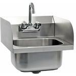 Helloshop26 - vier lavabo acier fin gastro cuve carrée lave-main lavabo robinet