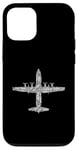 Coque pour iPhone 12/12 Pro Lettres de l'alphabet phonétique de l'aviation C-130 en forme d'Hercules