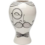 Kare Vase Design Favola Men - Noir/Blanc - Vase décoratif pour Fleurs - Vase de Table - 30 cm