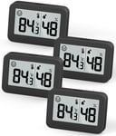 mini hygromètres thermomètres d'intérieur,jauge d'humidité avec ¿,moniteur de température numérique pour serre (4,Noir,5cm)