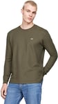 Tommy Jeans T-Shirt Manches Longues Homme Regular Fit Waffle Col Ras-du-Cou, Vert (Fatigue Green), M