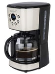 Korona 10666 Cafetière rétro | Crème | 1,5 litre | Cafetière filtre | Écran LCD | Minuteur | Cafetière automatique avec filtre permanent