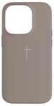 Coque pour iPhone 14 Pro Simple Cross Christian Earthy Boho Minimaliste Beige Taupe