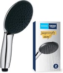 GROHE Vitalio Start 110, Pommeau de Douche 11cm 2 jets (Pluie/Stimulant), Procédé anti-calcaire, Système de montage universel, Chromé, 26948001