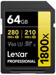 64 GB Lexar Professional 1800x 270MB/s UHS-II U3 V60 SDXC