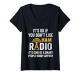 Womens Amateur Ham Radio Operator CB Radio Enthusiast Ham Radio Dad V-Neck T-Shirt