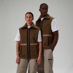 Unisex Rhynie Aztec Fleece Gilet - Brown/Black