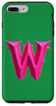 iPhone 7 Plus/8 Plus Pink Letter "W" on a Women Girls Ladies Witches Green Color Case