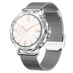 Smartwatch ICF12 silver steel bracelet fréquence cardiaque podomètre température corporelle H62