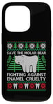 Coque pour iPhone 13 Pro Pull de Noël moche avec ours en molaire « Save The Molar Bear »