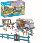 Playmobil 71493 Horses of Waterfall: Mobile Riding School with Transporter, playful learning of horse riding, embark on adventures at Waterfall Ranch, detailed play sets suitable for children ages 4+