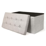 Banquette Coffre Pliable "Eliane" 76cm Gris Clair