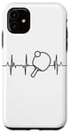 Coque pour iPhone 11 Ping Pong Tennis de table Heartbeat Heartline