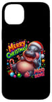 Coque pour iPhone 14 Plus Adorable bébé hippopotame Moo Deng Merry Christmas Cheer