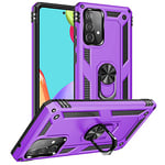 Yiakeng for Samsung A52s Case, Samsung A52 5G Case, Silicone Shockproof Military Grade Protective Phone Cover with Ring Kickstand for Samsung A52 5G (Purple)