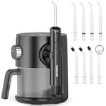 INSMART Water Flosser Professional for Teeth/Gums/Braces/Dental 10 Pressure Levels, 8 Water Jet Tips for Family, 600ML Electric Water Dental Irrigator for Teeth Clean (Black)