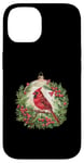 Coque pour iPhone 14 Red Cardinal Christmas Bird Pyjama Merry Christmas