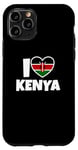 Coque pour iPhone 11 Pro I Love Kenya avec le drapeau et le coeur