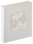 Walther Design Album photo blanc 28 x 30,5 cm Couverture en lin avec découpe de couverture, album de mariage Farfalla UH-201