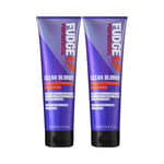 2-Pack Fudge Clean Blonde Violet Toning Shampoo 250ml