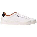 BOSS Mens Cupsole Trainers Open White 7