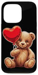 Coque pour iPhone 13 Pro Ours en peluche coeur amour joyeux Saint-Valentin