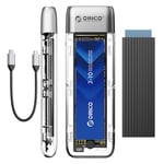 ORICO Boîtier SSD M2 NVMe, sans Outil 10Gbps Boîtier SSD M2 NVMe, Adaptateur SSD M.2 USB 3.2 Gen 2 pour NVMe PCIe M-Key /(B + M) Key 2230/2242/2260/2280 SSD, Prise en Charge UASP Trim-TXM2